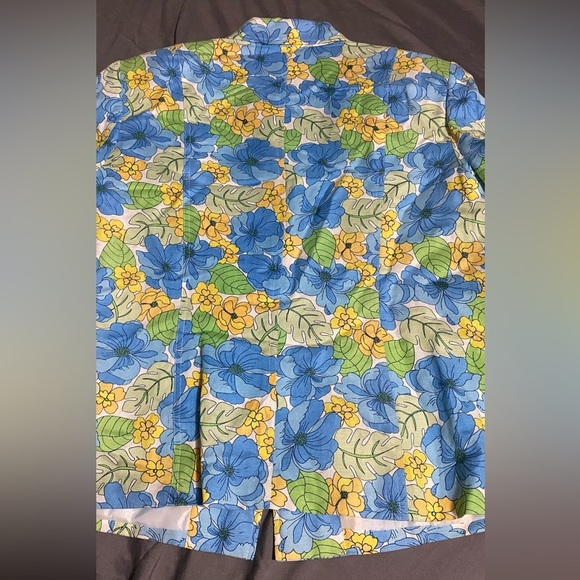 Vintage Linen Blend Retro Floral Blazer & Skirt Size 14 16 Norton Mcnaughten - Picture 7 of 16